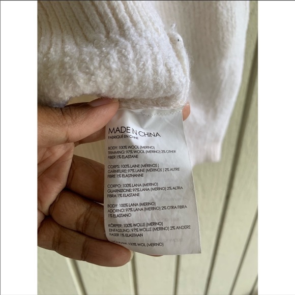 Club Monaco white 100% wool crop sweater size M - Picture 4 of 4